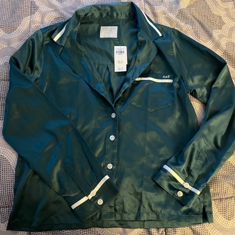 A & F Satin Long-Sleeve Sleep Shirt (NWT)